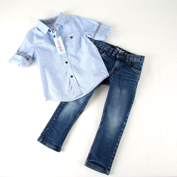 Cat & Jack Other - Cat & Jack Size 4T Jeans & Blue Button Down Shirt
